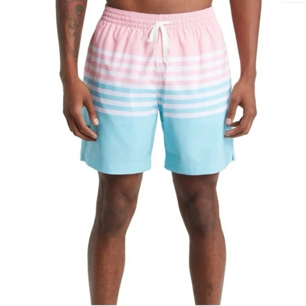 Chubbies Pink and Blue Swim Trunks
